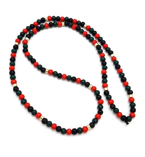 MENS BLACK WOODEN BEAD LONG TRENDY 36" NECKLACE HIP HOP - 第 18/22 張圖片