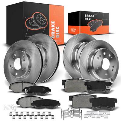 12xDisc Brake Rotors & Ceramic Brake Pads for Honda CR-V 2002-2004 Front & Rear