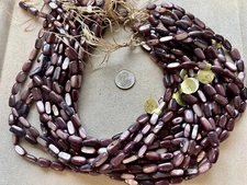 5 Strands 5x11mm Purple Mother of Pearl Shell MOP Gemstone Tube Beads Lot