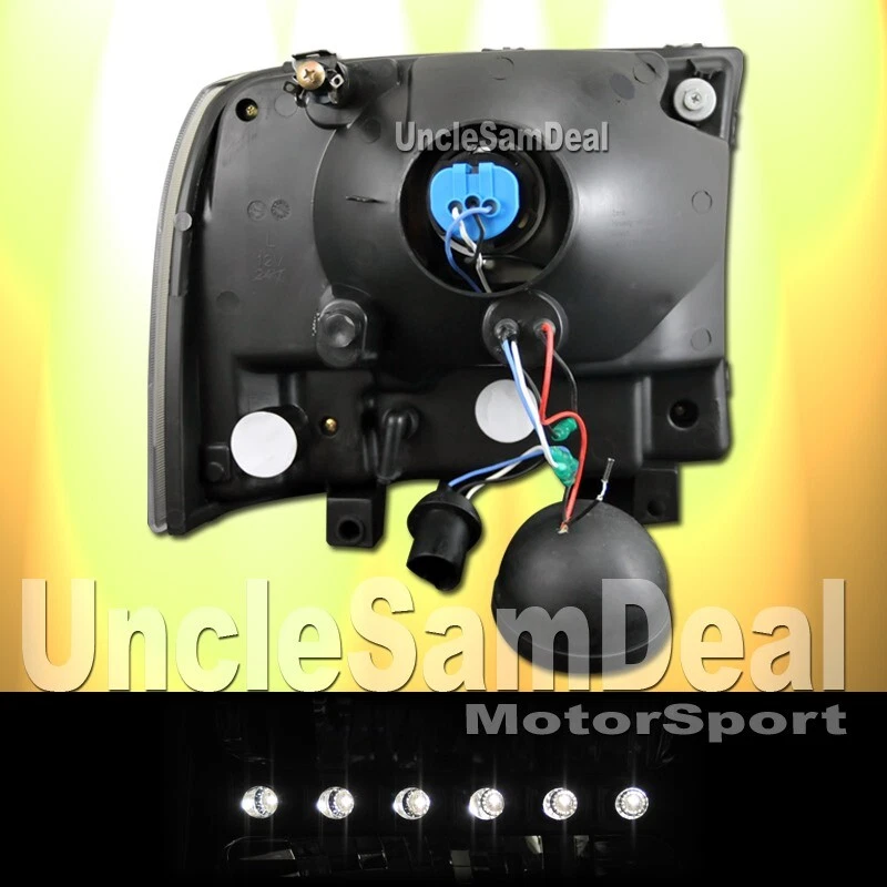 PARA FORD F250 F350 EXCURSION FAROS NEGROS TRANSPARENTES BLANCO LED PAR DE LUCES DE ESTACIONAMIENTO Foto 3 de 3