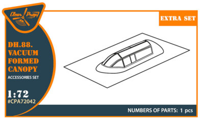 1/72 de Havilland DH.88 Comet Vacuum Formed Canopy for Clear Prop Models