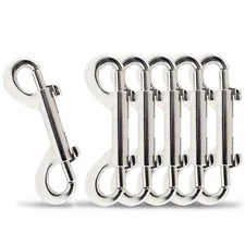 6 Pack 3.5 Inch Double Ended Bolt Snap Hooks Chain Clips for Dog Leash Keychain