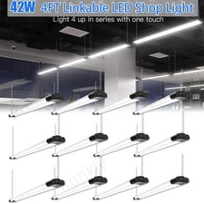 12Pack 4FT Linkable LED Shop Light for Garage, 4400lm Utility Light Fixture 42W