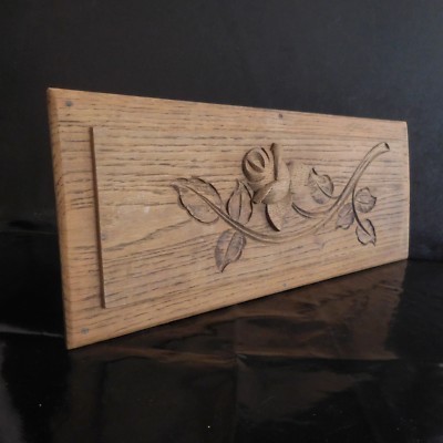 Vintage Handcrafted Wood Engraving Sculpture Art Nouveau