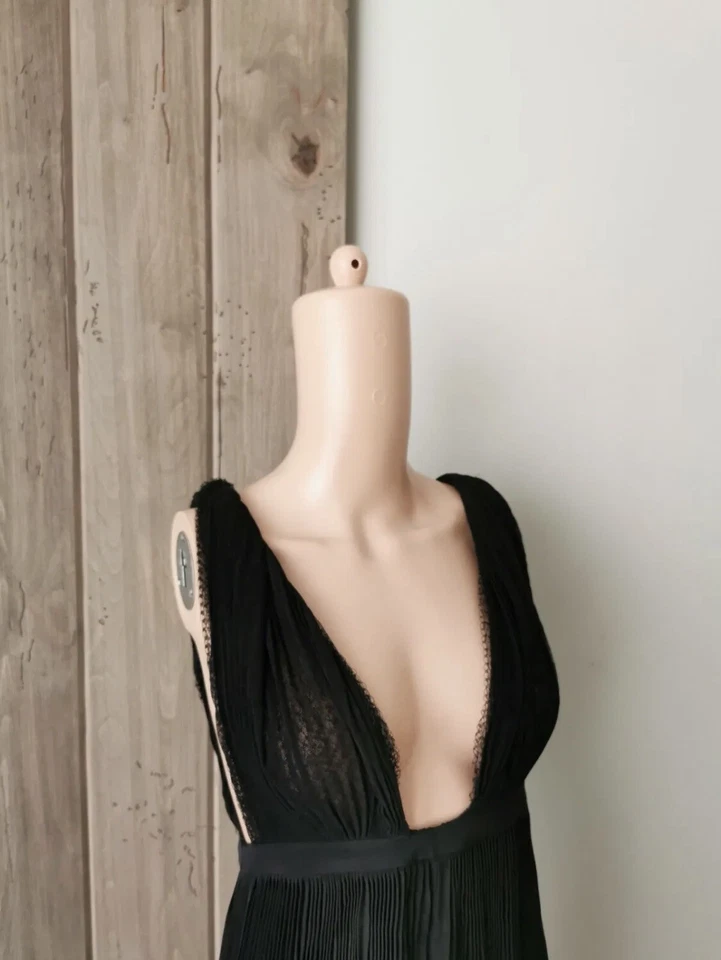 Черное плиссированное платье Rochas размер 40 - Изображение 3 из 4