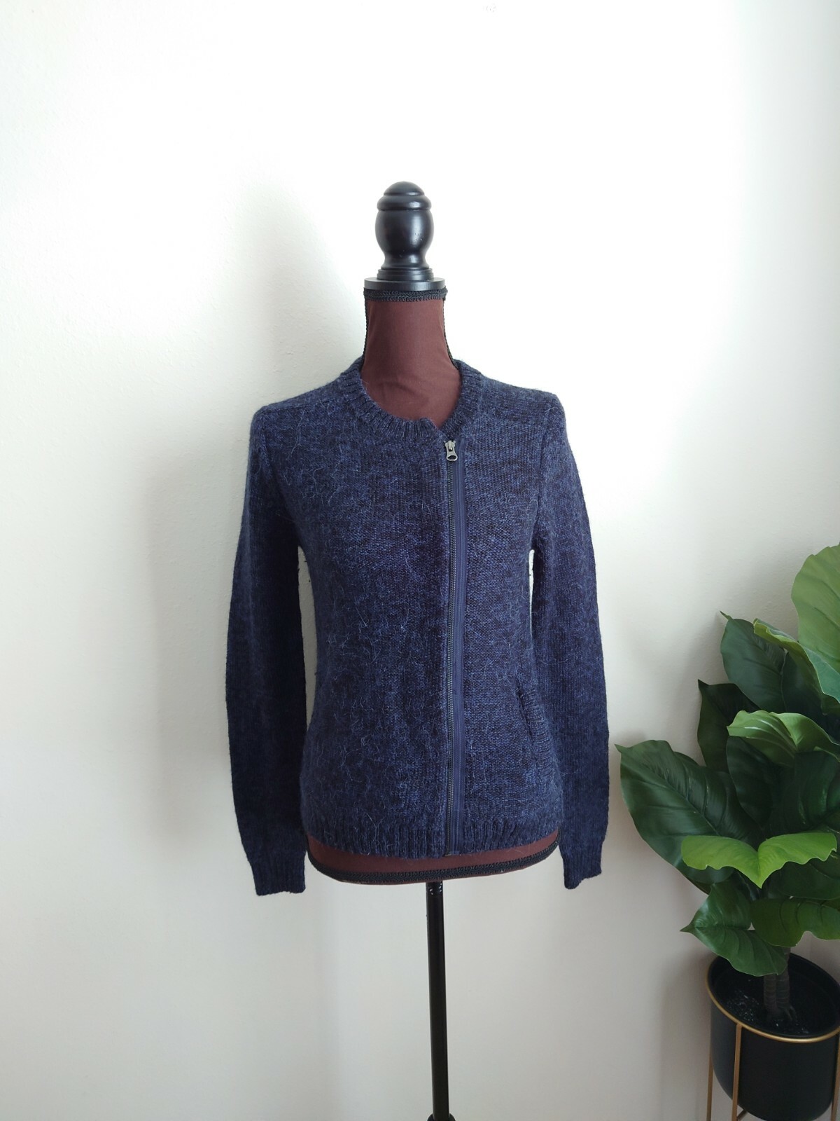 Caslon Alpaca Cardigan Sweater Moto Zip Blue Women's … Gem