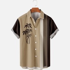 Men's shirt short sleeve palm casual shirt summer short sleeve shirt beach shirt
