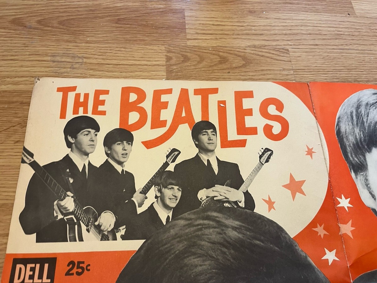 The Beatles Original 1964 HUGE Dell Color Banner Poster 52 1