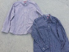 SALE @ IZOD SALTWATER Plaid + Slim Fit PURPLE PLAID Dress Casual Shirt Men Sz XL