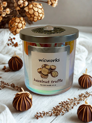 Hazelnut Truffles Wood Wick Soy Wax Candle 10 oz