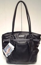 NEW w/ TAGS A04357 Babymoov GLITTER Baby Diaper Bag Tote with Changing Pad Black