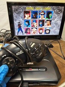 SEGA Genesis Console MK-1631 System Bundle 5 Games 1 Remote Clean tested Kombat