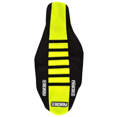 2022-2024 Honda CRF 250 Seat Cover By Enjoy MFG BLACK NEON YELLOW BLACK RIB #233 - Picture 2 of 4