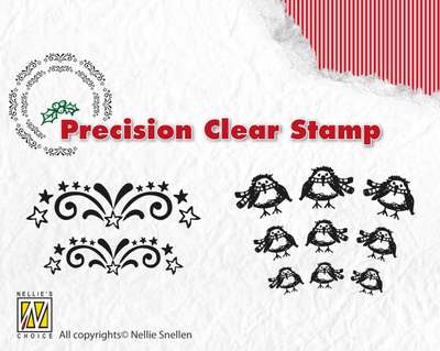 Nellies Choice Precission Stamps Weihnachten starburst-robin 101916