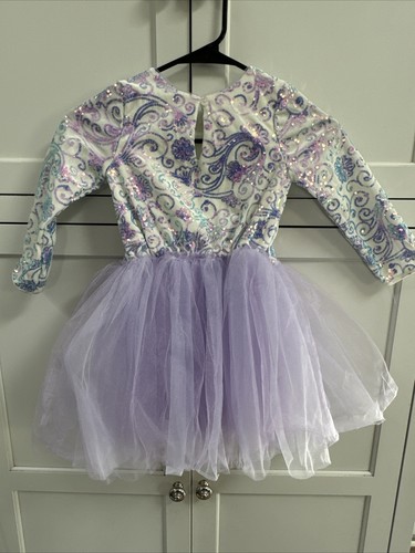 Pippa and Julie Dress, Size 6X Sequence White And Purple Tutu - Picture 3 of 3