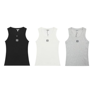 LoeweDamen Sommer Top Tank Top Stretch Figurbetont Armellos Basic Shirt Oberteil