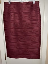 CATO Burgundy Red Stretch Pencil Skirt Size M