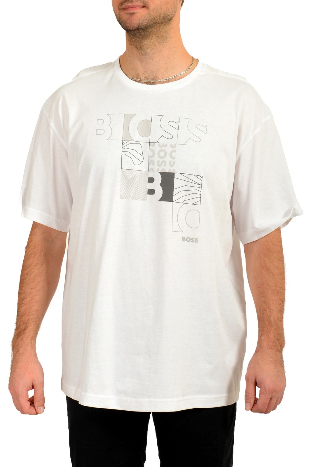 Мужская футболка Hugo Boss Tirax 1 с белым логотипом и коротким рукавом US 2XL IT 56 10390₽