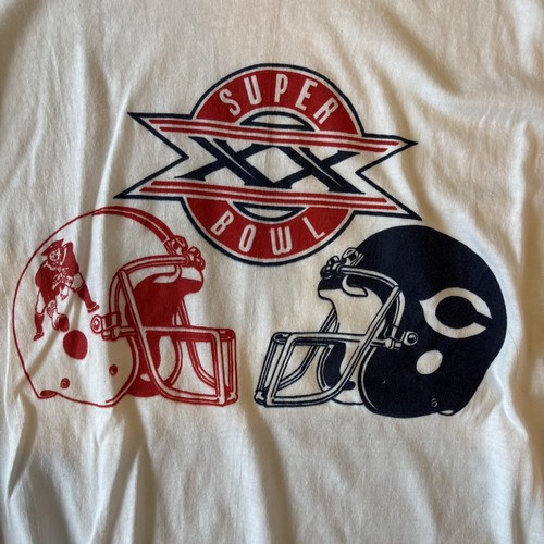 VTG 1985 Chicago Bears Super Bowl XX 20 NFC Champions Ringer T Shirt Size XL - Picture 4 of 4