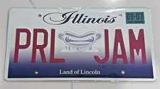 PEARL JAM ILLINOIS STATE LICENSE PLATE CHICAGO, IL 9/7/23 LAND OF LINCOLN 2023