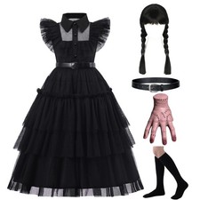 Black Costume Dress, 3-13 Years Girls Outfits with Accessories Dress Up Set, ...