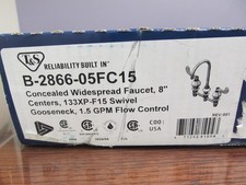 SEALED NEW T S BRASS B-2866-05FC15 CONCELAED WIDESPREAD FAUCET 8" CNTR GOOSENECK