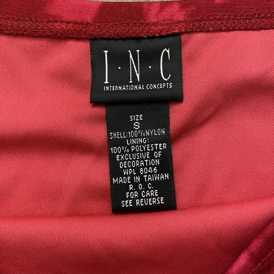 Falda floral roja para mujer Inc International Concepts, estilo vintage Y2K pequeña Foto 3 de 4