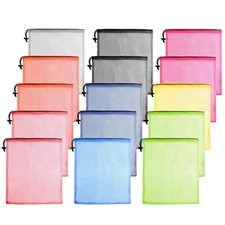 15 Pcs Mesh Drawstring Bags Nylon Mesh Stuff Sacks for Storage Travel Sports ...