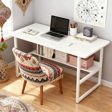 Computer Desk PC Laptop Table Home Office Study Workstation Gaming Table white