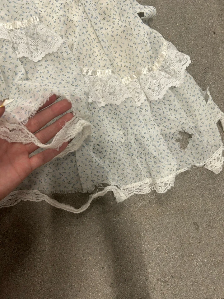 Vestido midi Gunne Sax blanco y azul bebé vintage años 1979/80 Foto 4 de 4