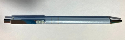 VTG Paper Mate Pearlescent Pastel Blue Ball Point Double Heart Pen Works Fine