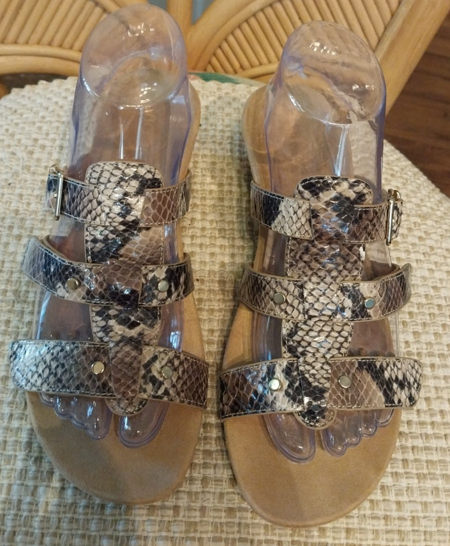 Vionic Orthotic Adjustable Triple Strap Slide Wed… - image 1