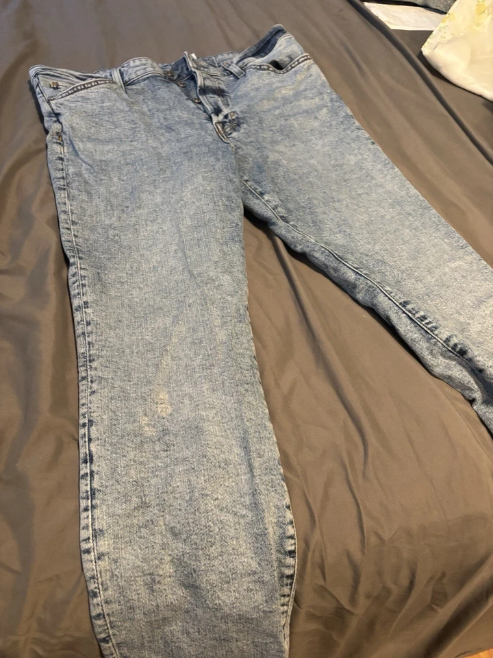 Pantalones de mezclilla para mujer H&M cintura regular elástica botón mosca hasta el tobillo talla 16 36x27” Foto 4 de 4