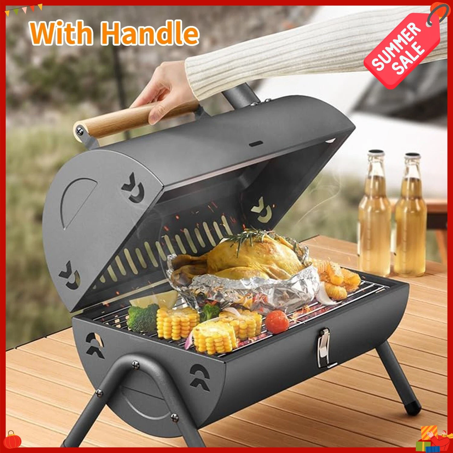 Portable Charcoal BBQ Grill - Outdoor Camping Picnic ,Mini Barbecue for Garden
Opens in a new window