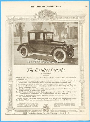 1917 Cadillac Motor Car Co Detroit MI Type 57 Victoria Convertible Coupe Ad