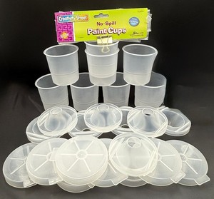 Creativity Street Paint Cups No-Spill 8 Cups Translucent Lids Art Supplies
