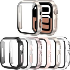 6 Pack Case with Built-in Tempered Glass Screen Protector for Apple Watch 46mm