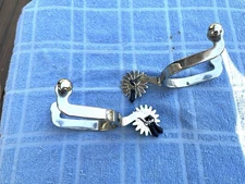 Tough 1 Kelly Silver Star Jingle Bob Spurs, Chrome Plated New