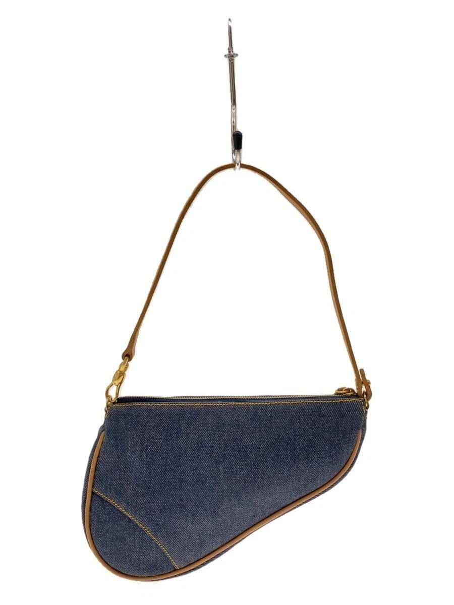 Christian Dior Pochette Selle Chill Denim Bleu Uni Occasion