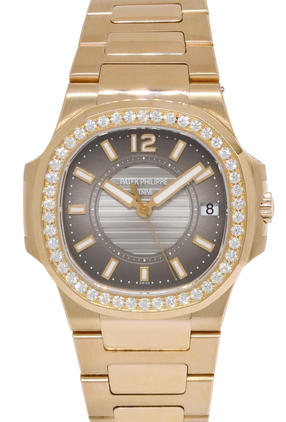Patek Philippe — Patek Philippe Nautilus 18k Rose Gold & Diamond Ladies Watch 7010/1R