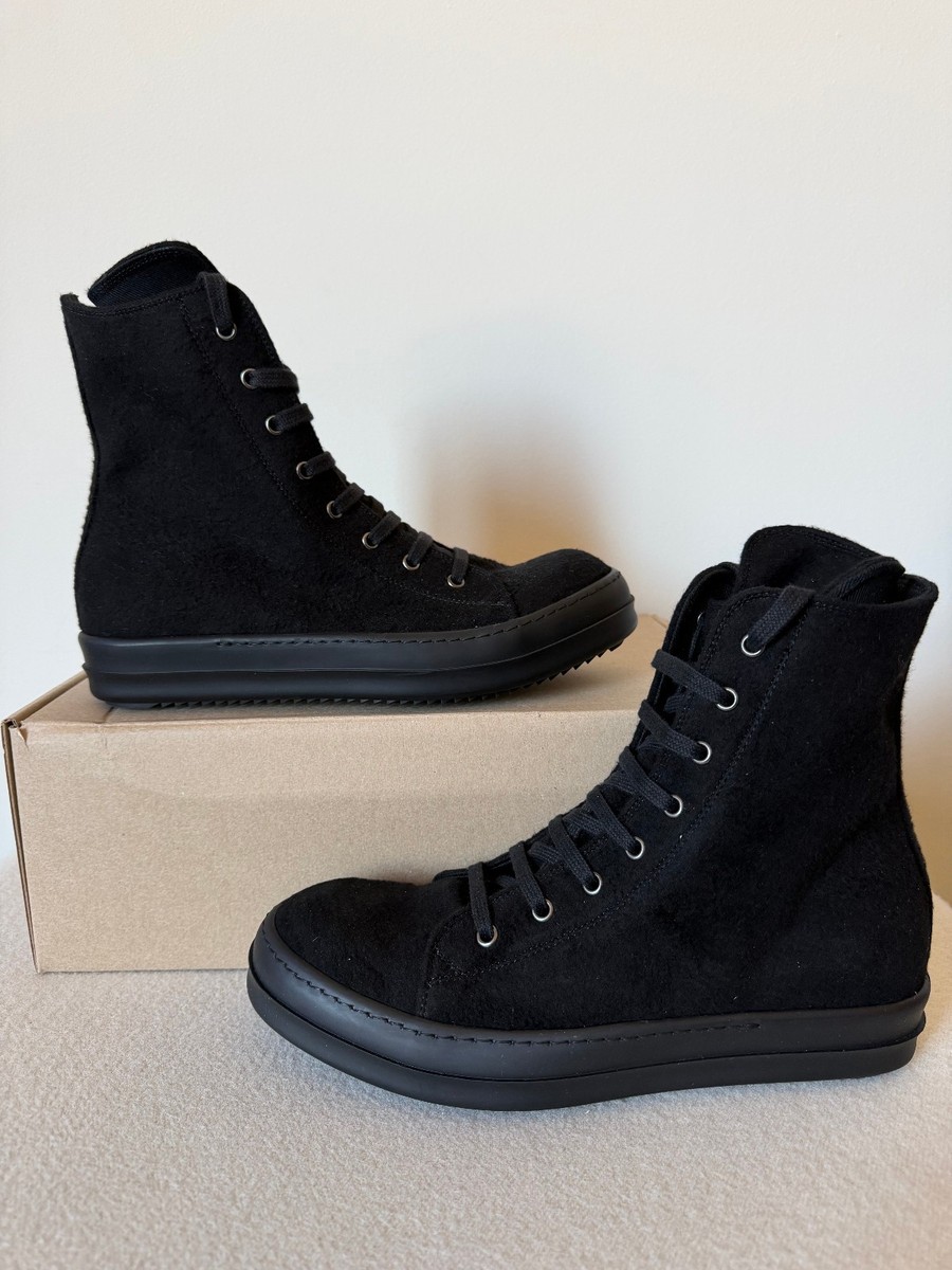 未使用Rick Owens DRKSHDW Ramones 厚底 27cm Rick Owens DRKSHDW Vegan Ramones - Size 41 - Brushed Black - Made