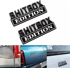2x 3D SHITBOX EDITION Black+White Emblem Decal Badge Stickers for Universal car