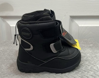 Khombu Neek 2 Toddler Size 7 Black Pull On Waterproof Warm Winter Snow Boots