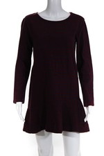 KINLY Womens Directional Striped Dress Red Blue Cotton Size Large 11329632