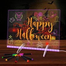 Acrylic Dry Erase Board with LightLED Note Board with Colors 13.8"X10" 4 Mode...