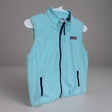 Vineyard Vines Girls L 14 Teal Lightweight Fleece Vest 18.5"x21"