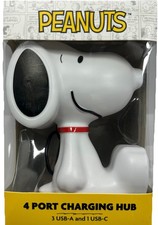 Peanuts Snoopy 4 Port USB Charging Hub Desk Charger USB C New In Box