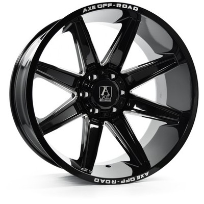 Set-4) Axe Artemis 26x14 6x135/6x139.7 -76mm Black Milled Wheels 