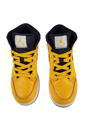 Nike Air Jordan I 1 Mid University Gold Black 2019 GS 554725-700