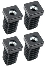 Design61 4x Gewindestopfen Vierkantrohrstopfen 20x20 mm Wandstärke 1-2 mm mit